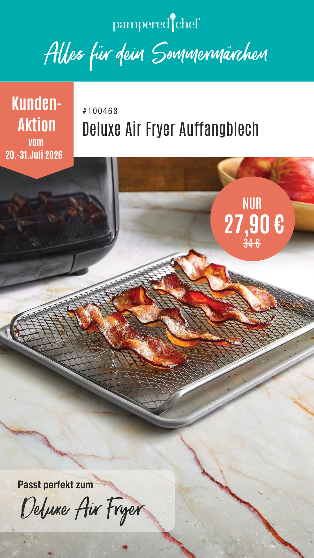 Deluxe Air Fryer Auffangblech im Angebot Pampered Chef GrAbo www.pc-stoneware.de airfryer-auffangblech-pampered-chef-angebot
