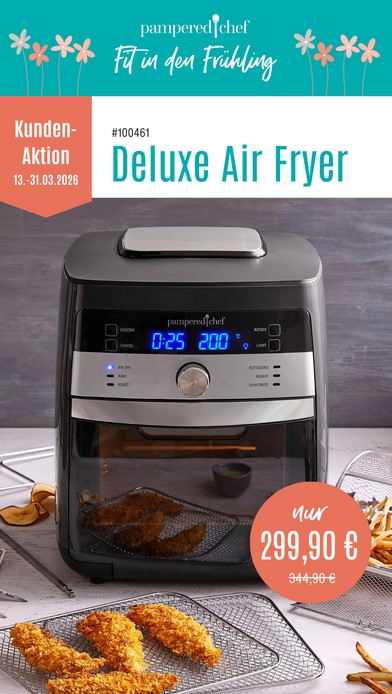Deluxe Air Fryer im Angebot bei Pampered Chef hier im PC Onlineshop GrAbo https://www.pamperedchef.eu/pws/grabo/eventstore417230/DEO/catalog/Elektronische%20K%C3%BCchenhelfer/Deluxe%20Air%20Fryer airfryer_hlf_angebot_pampered_chef_grabo