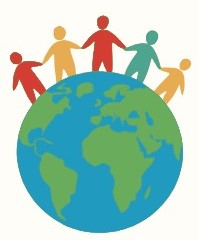 Eine Welt - fairer Handel. Du kannst mitmchen. Infos unter https://wardenburg-handelt-fair.de/ehrenamt/ eine-welt-fairer-handel-wardenburg_erde_menschen_logo