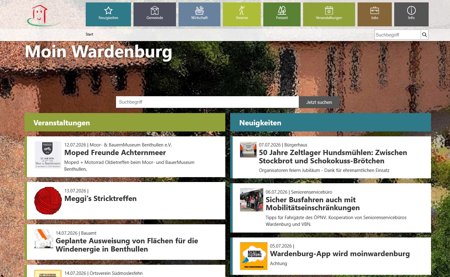 Moin Wardenburg - mobile Webguide Veranstaltungen Neuigkeiten Informationen aus der Gemeinde Wardenburg in Niedersachsen moinwardenburg.de_mobil_webguide_veranstaltungen_neuigkeiten_informationen_gemeinde-wardenburg