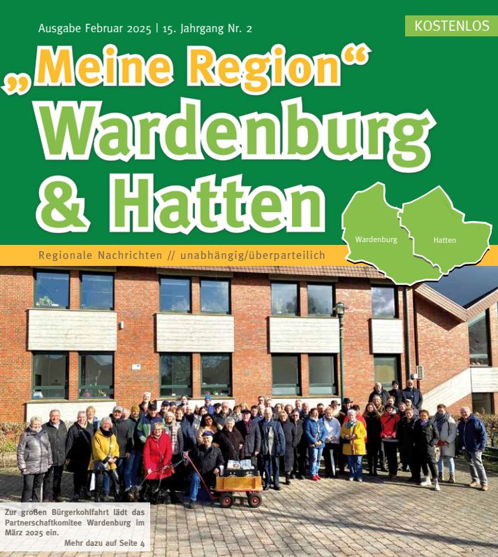 Meine Region Wardenburg & Hatten Zeitung regional Februar 2025. Thomas Knust 0172-4345737 Medienberatung - Uta Grundmann-Abonyi Redaktion GrAbo redaktion-wh@meineregion-verlag.de